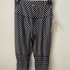 C&C California Women's Black White Polka Dot Pull On Leggings Size M